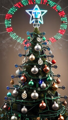 generative AI, abstract christmast tree
