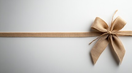 Fototapeta premium Beautiful rustic christmas bow clipart featuring burlap texture perfect for holiday decorations and crafts
