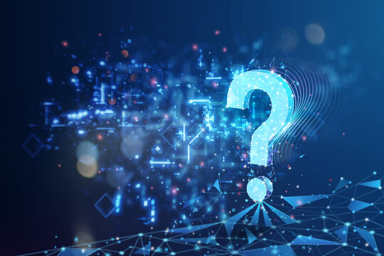 Question mark. Low poly abstract Question sign. Ask symbol. Help support, confusion search illustration or background.