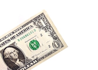 dollar america currency on isolated white background