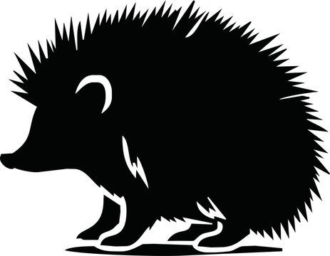 recommend clip art: Hedgehog outline and symbols. Dark level variety basic exquisite white foundation Hedgehog animal vector and silhouette icon.