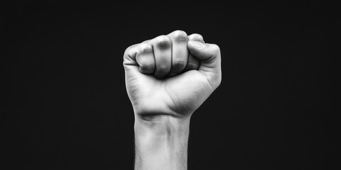 Fototapeta premium Strong Fist Gesture Symbolizing Power and Resistance against Oppression