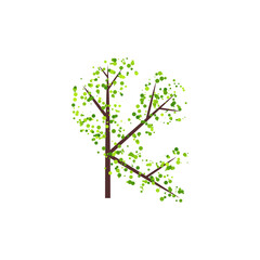 Letter k tree vector illustration for eco-friendly branding