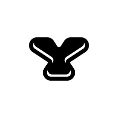 Fototapeta premium stylized logo letter y black vector