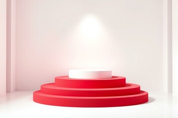 Fototapeta premium stairs with carpet on stage