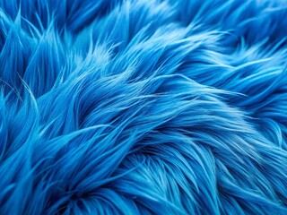 Obraz premium Textured Blue Artificial Fur: Captivating Close-Up Image Emphasizing the Luxurious Depth and Softness of Faux Fur, Perfect for Fabric Design, Fashion, or Home Decor Projects