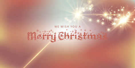 Obraz premium Happy Christmas Wishes with Warm Light Effects