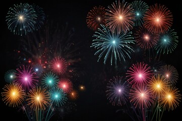 fireworks on the night sky