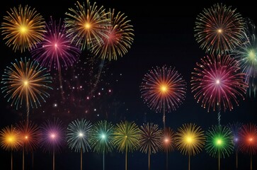 fireworks on the night sky