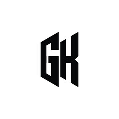 Obraz premium GK monogram logo design letter text name symbol monochrome logotype alphabet character simple logo