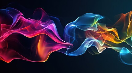 Obraz premium Abstract colorful smoke wave design.
