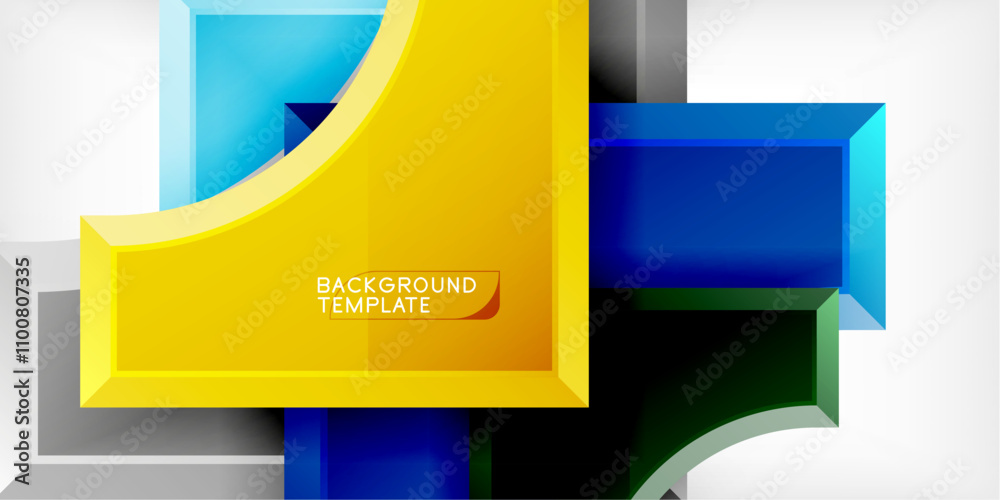Poster Geometric design abstract background - circles and triangles