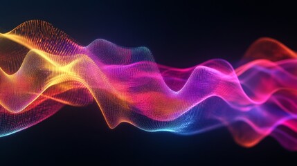 Fototapeta premium Captivating multicolored wave animation with vibrant light effects