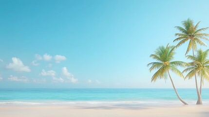 Fototapeta premium Coastal serenity a tropical beach paradise with scenic landscapes and relaxing shoreline views