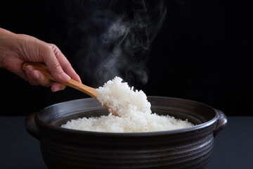 土鍋でご飯を炊く　炊飯　