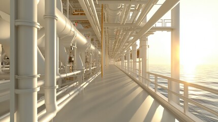 Obraz premium Innovative gas processing facility featuring advanced digital monitoring systems for enhanced operational efficiency and safety