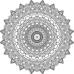 Circular pattern in mandala shape for Henna  Mehndi  tattoo  decoration. Decorative ornament in ethnic oriental style