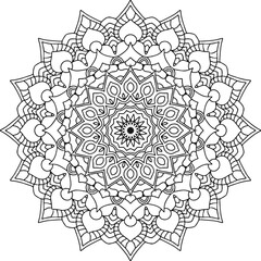 Fototapeta premium Circular pattern in mandala shape for Henna Mehndi tattoo decoration. Decorative ornament in ethnic oriental style