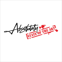 Absolute state of the art writing on a white background