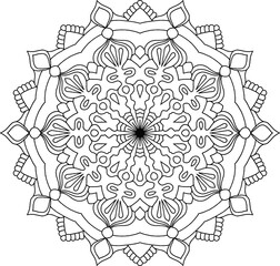 Fototapeta premium Circular pattern in mandala shape for Henna Mehndi tattoo decoration. Decorative ornament in ethnic oriental style