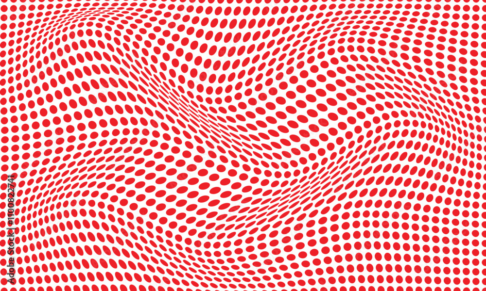 Poster abstract simple red dot wave pattern can be used background.