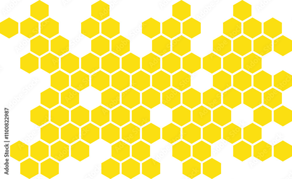 Poster abstract simple yellow honeycomb pattern can be used background.
