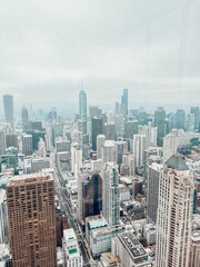 Fototapeta premium Chicago skyscrapers on a cloudy winter day