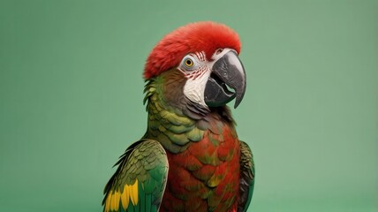 Obraz premium bird, parrot, animal, beak, isolated, green, red, nature, tropical, cute, feather, pet, santa, cartoon, christmas, colorful, yellow, white, macaw, blue, wildlife, vector, wild, illustration, exotic