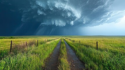 A dramatic scene of a thunderstorm over the plains captures the intensity of nature, reminding us of its power and unpredictability.