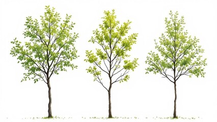 Obraz premium Conjunto de Arboles delgados 