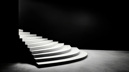 Obraz premium Staircase leading into darkness, evoking feelings of anxiety and uncertainty