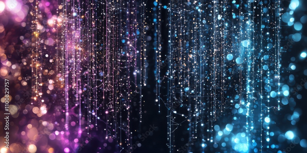 Poster illuminating quantum circuit networks midnight digital realm visual data nodes cosmic environment fu