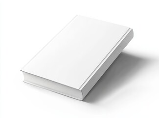 Fototapeta premium White Hardcover Book Mockup Floating on Minimalist White Background