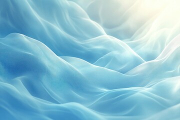 Obraz premium Abstract blue fabric background with soft waves and a gentle glow.