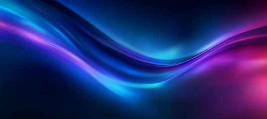 Obraz premium Neon Gradient Wave Abstract Digital Art Background