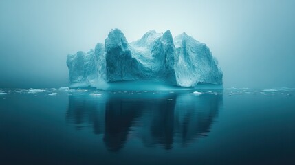 A glacier represents the natural beauty and challenges faced by our planet.