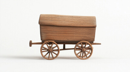 Rustic Charm: A miniature wooden wagon, meticulously crafted with intricate details, evokes a sense of nostalgia and rural simplicity.