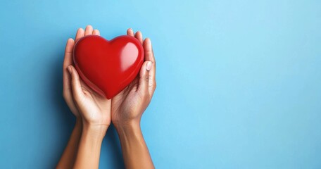 Obraz premium Unity in Giving: Red Heart Symbolizing Charity, Love, and Support
