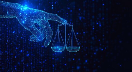 AI Ethics Conceptual Illustration Digital Art Futuristic Technology