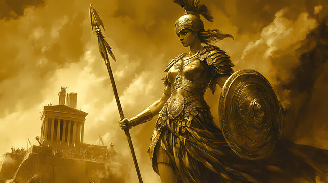 Minerva roman mythology minerva goddess of wisdom and strategic warfare. Mythology. Illustration