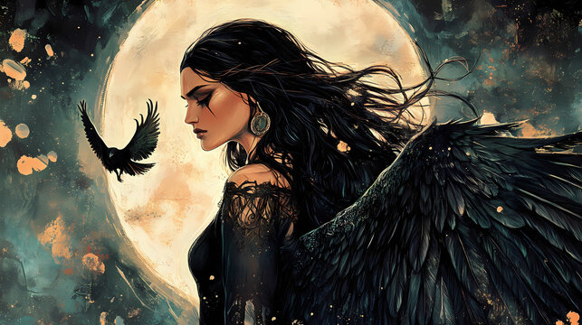 Morrigan celtic mythology the morrigan goddess of fate. Mythology. Illustration