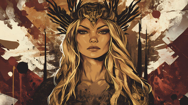 Nordic goddess frigg norse germanic mythology. Mythology. Illustration