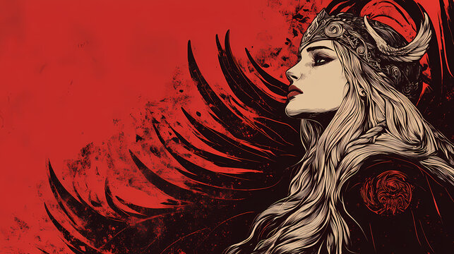 Nordic goddess frigg norse germanic mythology. Mythology. Illustration