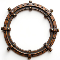 Obraz premium Steampunk circle border copy space area