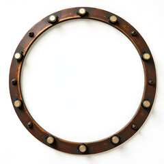 Steampunk circle border copy space area