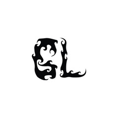 GL monogram logo design letter text name symbol monochrome logotype alphabet character simple logo