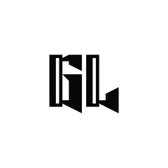 Obraz premium GL monogram logo design letter text name symbol monochrome logotype alphabet character simple logo