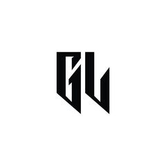 Obraz premium GL monogram logo design letter text name symbol monochrome logotype alphabet character simple logo