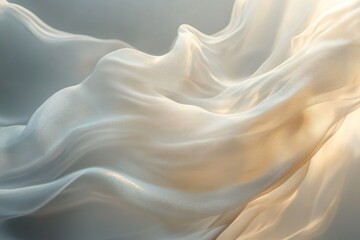 Fototapeta premium Abstract background with flowing white fabric.