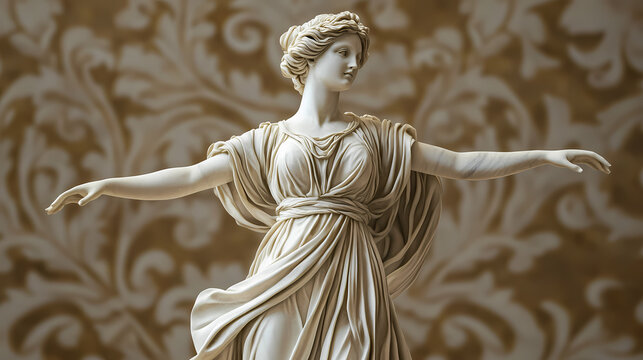 Illustration of a renaissance marble statue of moirai, goddesses of fate. moirai in greek mythology is known as parcae in roman mythology. Mythology. Illustration